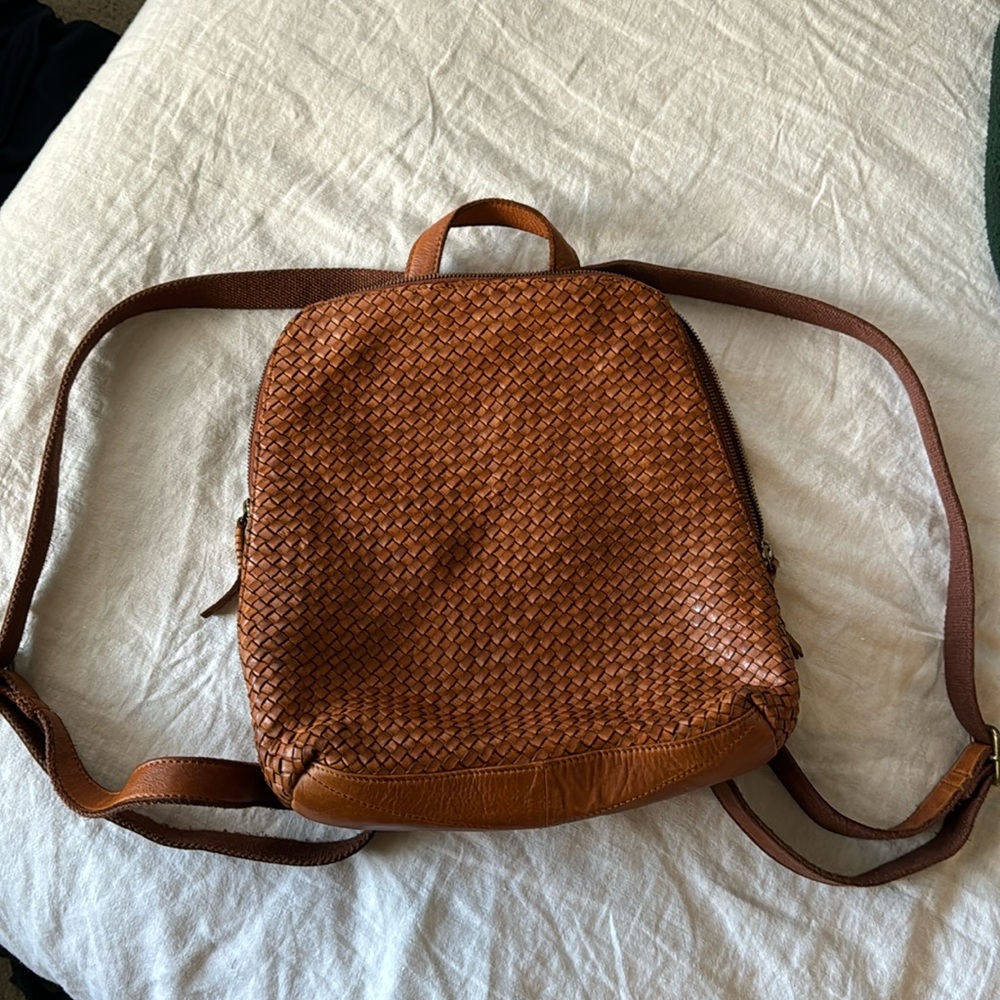 Wild West woven leather backpack
